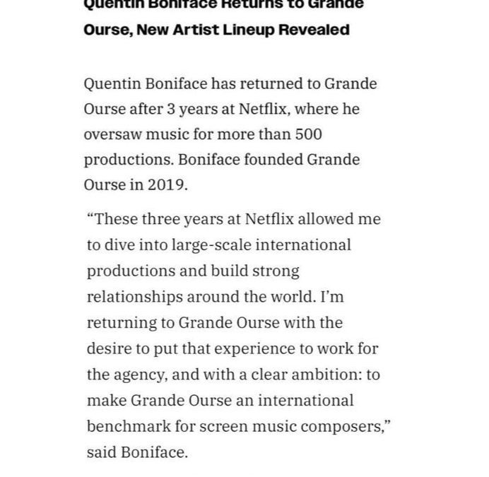 Quentin Boniface returns to Grande Ourse, New Talent Lineup Revealed – Variety